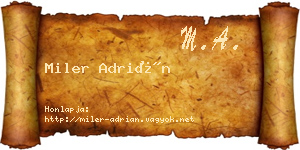 Miler Adrián névjegykártya